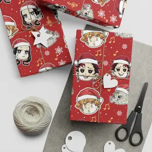 Demon Sl4yer Wrapping Paper, Holidays Season, Best Decor Gift For Anime Fans, Anime Wrapping Paper