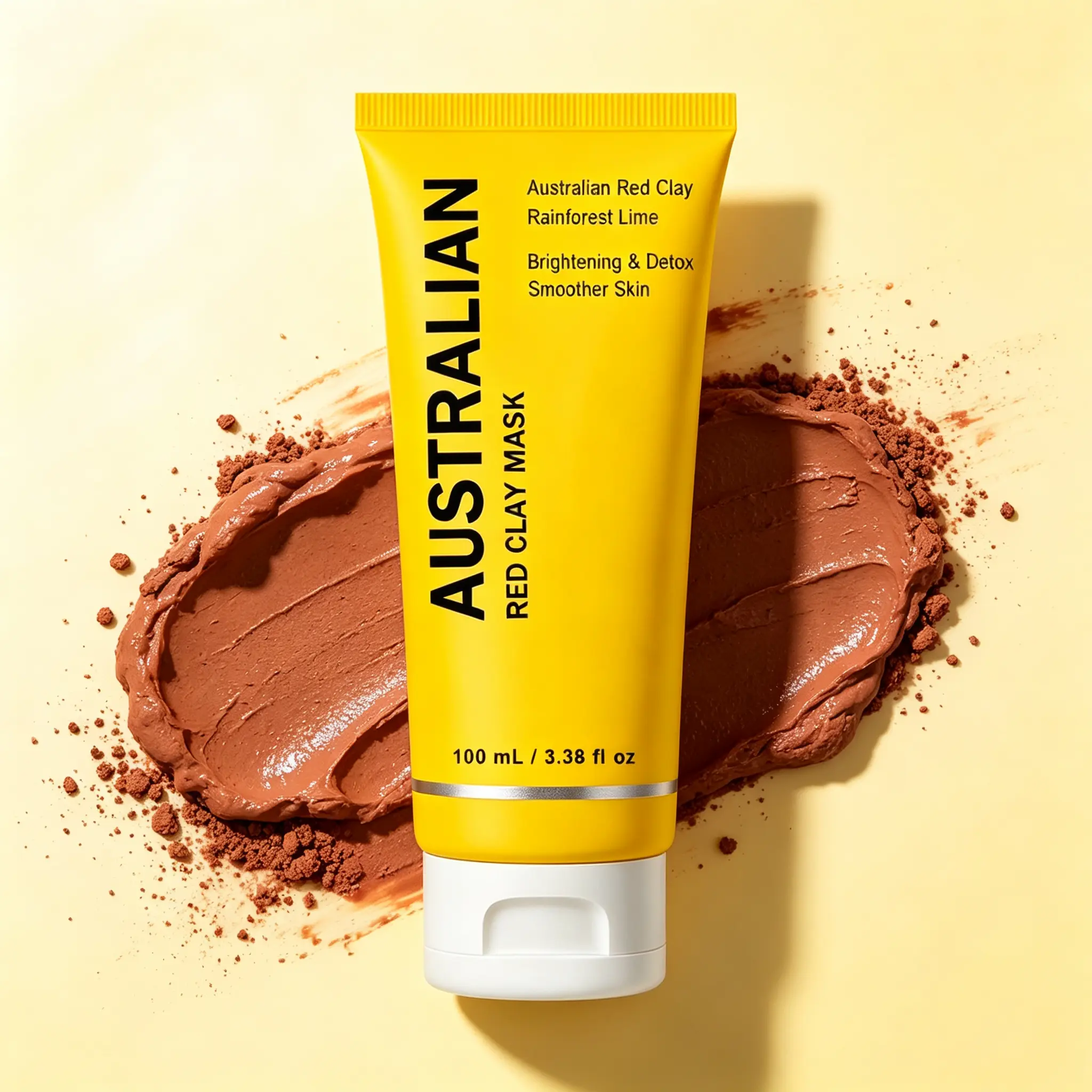Red Clay Detox Mask – Australian Natural Formula – Brightening & Smoothing Facial Care – 100ml / 3.38 fl oz