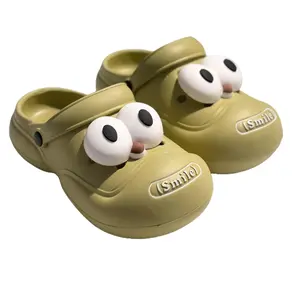 Unisex Clogs 2024 Trendy Adult Round Toe Beachwear Monster Eyes Included for Vacation with Cartoon Monster Design Decor Stud  Outdoor/Indoor Spring/Summer Wear with 1.5'' platform EVA non-slip sole Footwear Walking Shoes Sandal Comfort