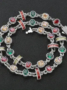 Men's Necklace Hip Hop Style Accessories Suitable for Daily Wear Birthday Party Christmas Thanksgiving Gifts Colored Gemstones Jewelry Necklace Hip Hop Accessories Trend Versatile Accessories Women's Gifts