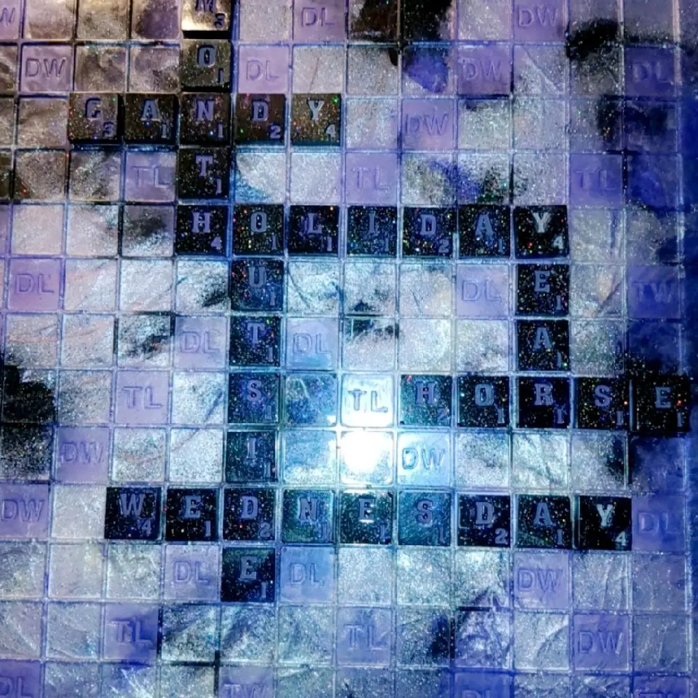 Tile Board Game - Abstract Design with Letters and Numbers Patterned Surface - Family Night Games