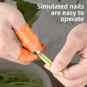 Kitchen Thumb Nail Peeler/Finger Catcher — Must-Have Tool for Peeling Vegetables, Picking Flowers, Removing Chili Beans & Yardlong Beans; Finger Sleeve Design; Unisex