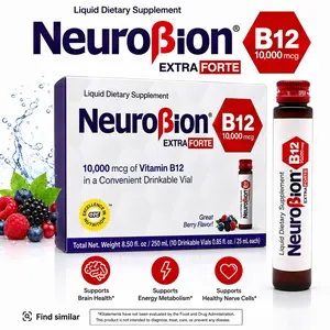 Neuro B12 Extra Forte Liquid Dietary Supplement - 10 Vials with Body Vitamins B12, B6, Sugar-Free, Dairy-Free for Youth Support