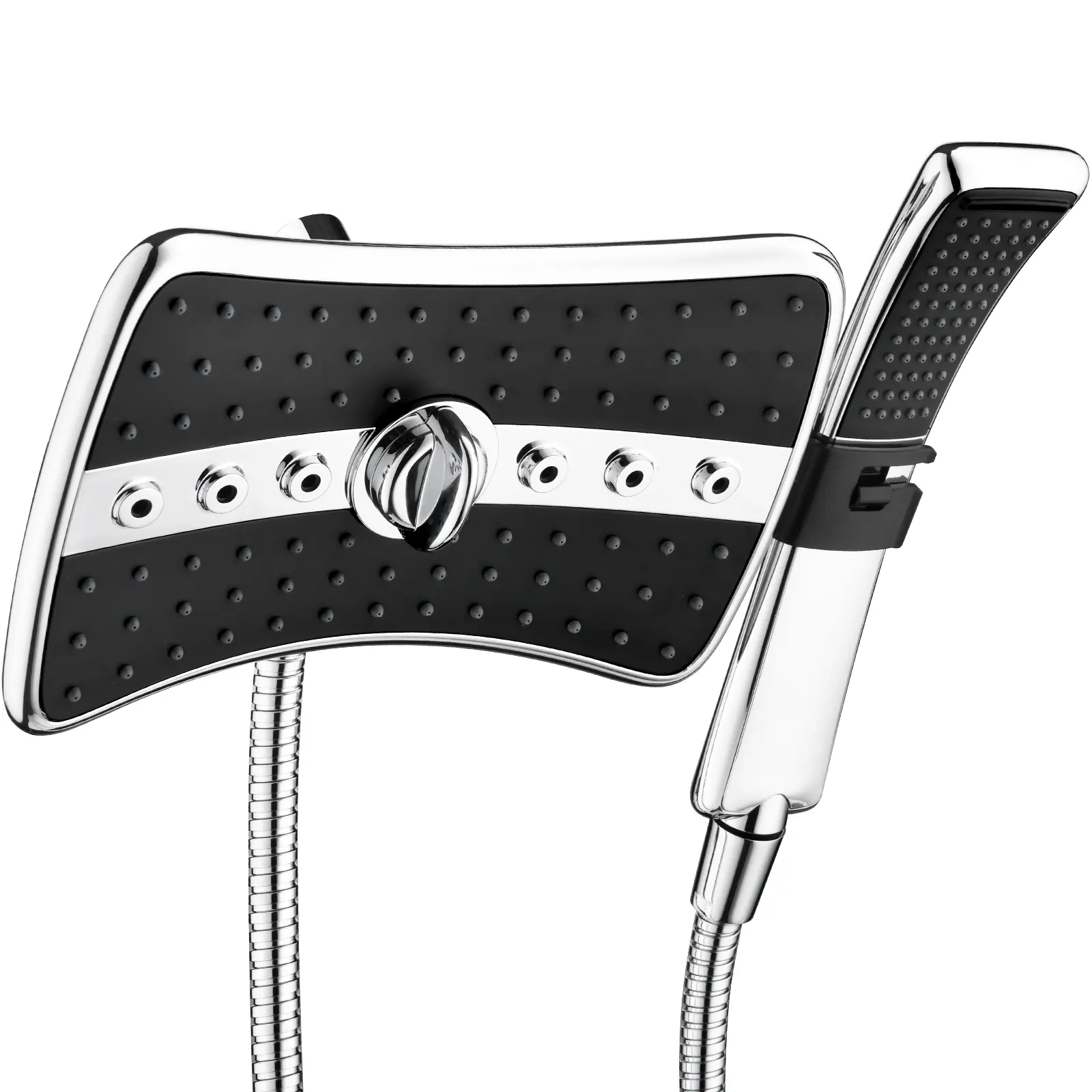 Dual Shower Head - Rain Shower Head and Handheld Shower Head with Hose