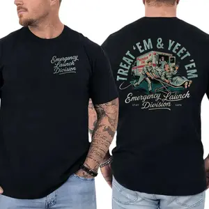 Treat ’Em & Yeet ’Em EMT T-Shirt, Ambulance Emergency Worker Graphic, Emergency Launch Division Graphic Shirt for Paramedics & EMTs, Funny Gift for First Responders