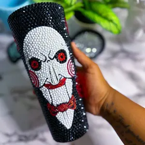Saw Rhinestone Tumbler - Custom Handmade Bling Tumbler for Cold Beverages - Cup, Bottle