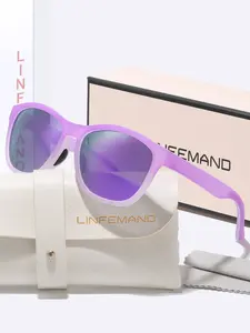 Linfemand Matte Gradient Square Large Frame Sunglasses Uv400, Lightweight Comfortable No Nose Pressure, Outdoor Driving Cycling Daily Commute Unisex Fashion Glasses Gift