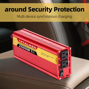 A must-have for camping! Modified sine wave inverter 2500W, DC 24V to AC 110V, mobile phone/computer/car refrigerator at any time, say goodbye to the anxiety of power outage, overload protection, and more assured to use electricity