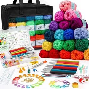 103 PCS Crochet Kit with Yarn, Hooks & Accessories – Beginner to Pro Starter Set