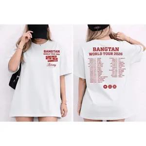 Bangtan Arirang World Tour T-Shirt, 2026 Bangtan World Tour Arirang Two Side Dates Kpop Graphic Tee, Perfect ARMY Gift for Kpop Fan F