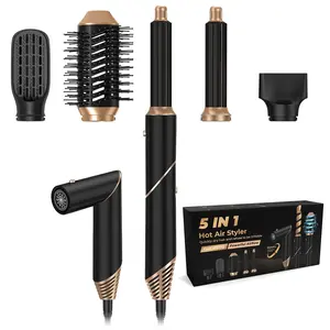 New Foldable Multi-Functional Hair Dryer, High-Speed Negative Ion Blow Dryer, Electric Straightener & Curling Iron Set, Perfect Gift Boxed