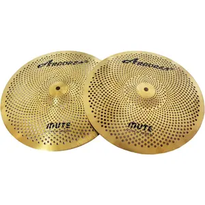 Low Volume Hi Hat Cymbals 14 inches Practice Hi Hats Cymbal Set Golden Silent High Hat Cymbals For Drums