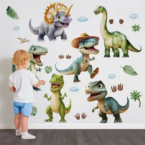 Dinosaur Pattern Wall Sticker, 4 Counts/set Self Adhesive Wall Decal, Wall Art Decorative Sticker for Home Bedroom Living Room