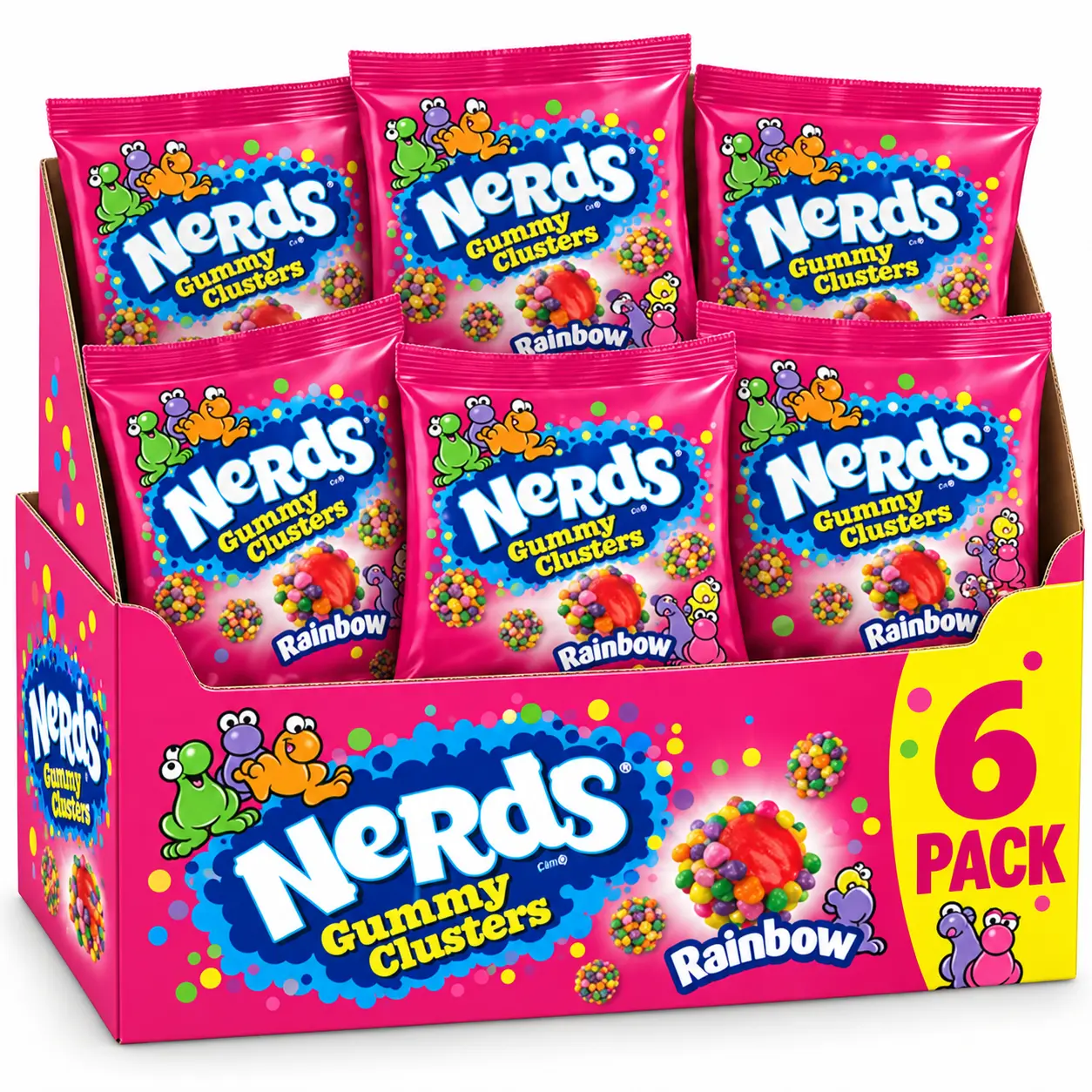Nerds Gummy Clusters Rainbow Candy Share Size – Sweet, Tangy & Crunchy Candy, 6 Pack