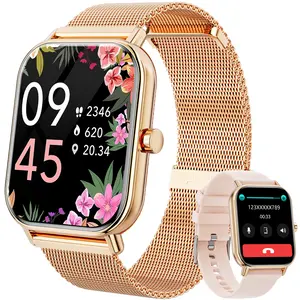 Smart Watch for Women Men, Fitness Tracker Watch for Android Phones iPhone Compatible, 1.85" Smart Watches for Women Men with Health Monitor, 110+ Sport Modes Smartwatch (2 Strap)