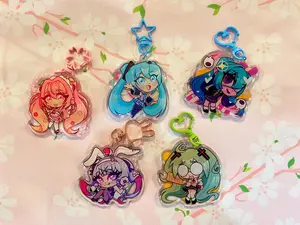 HATSUNE MIKU - Original, Rotten Girl, Rabbit Hole, Monitoring, Sakura Acrylic Keychains, Great For Daily Use Or As Thoughtful Little Gifts For Your Friends And Yourself
