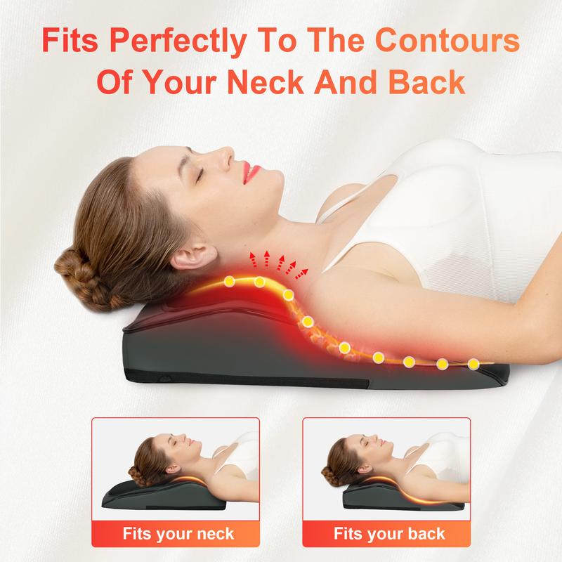 COMFIER Shiatsu Massager for Neck, Shoulders, and Back - Heat and 3D Kneading for Pain Relief - Massage Pillow Gift for Men and Women