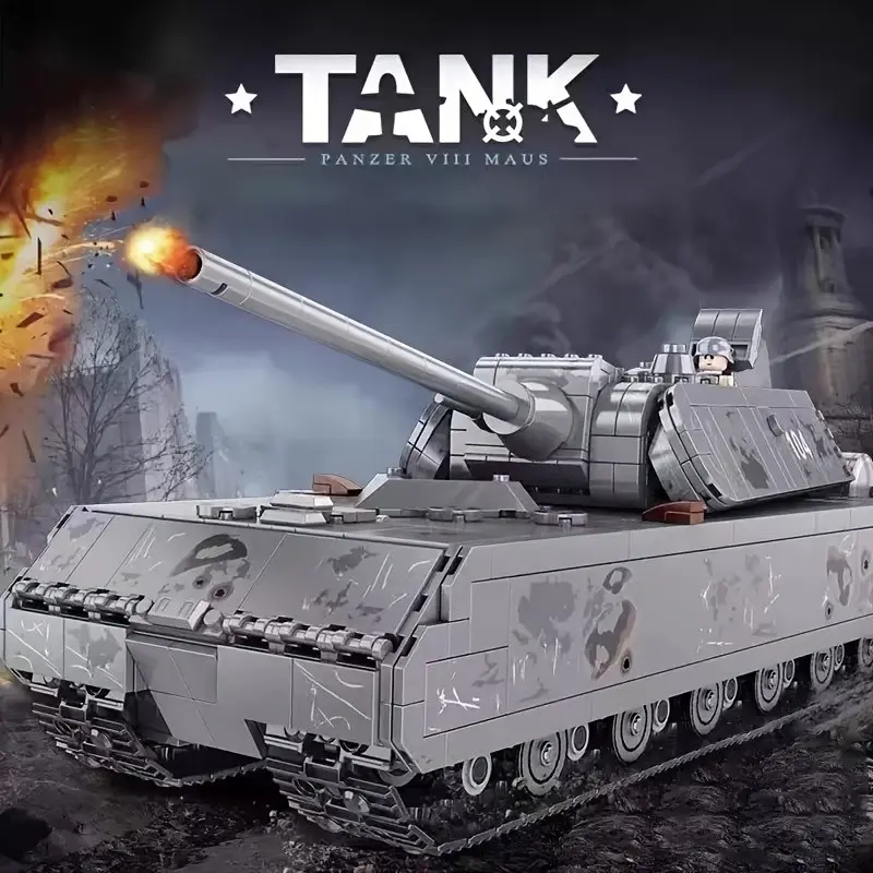 2127 Pieces Tank Building Block Set, Wwii Type Mouse Tank Model, High Difficulty Assembly Toy, Military Enthusiast Collection Gift