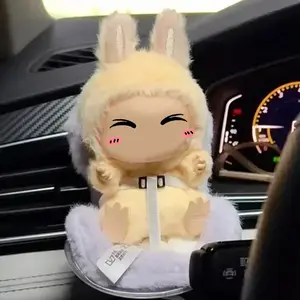 Mini Plush Safety Seat Kawaii Labubu Idol Kpop Doll Display Seat Car Air Aromatreatment Decoration Accessories