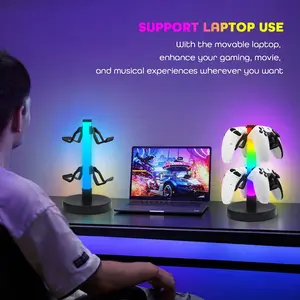 RGB Gaming Controller Stand Headphone Holder Ambiance Light, Esports Sound Rhythm Lamp Desk Night Light, Ideal Gift for Husband Son Boyfriend