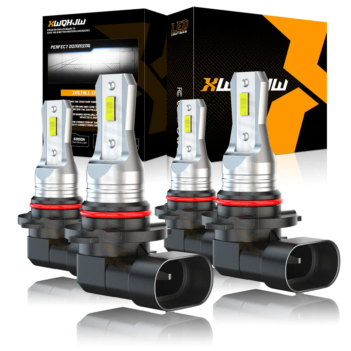 XWQHJW High Lumen Waterproof Car Headlight Bulbs Kit, 4PCS LED High/Low Beam for Jeep Grand Cherokee 1999-2004, Headlight Waterproof, High Lumen Headlight