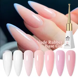 MTSSII 10ml Scepter Bottle Rubber Base Gel Nail Polish, Jelly Pink Color Construction Effect Gel Polish, UV LED Lamp Needed, Perfect for Home Salon Nail Art Women Gifts, Gel Polish Light