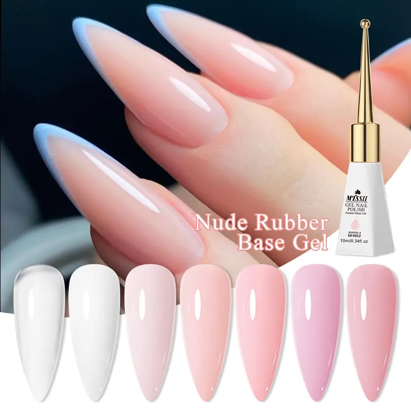MTSSII 10 ml Scepter Bottle Rubber Base Gel Nail Polish, Jelly Pink Construction-Effect Gel Polish, UV/LED Lamp Required, Ideal for Home and Salon Nail Art, Gift for Women, Gel Shine Finish, Glossy Gel