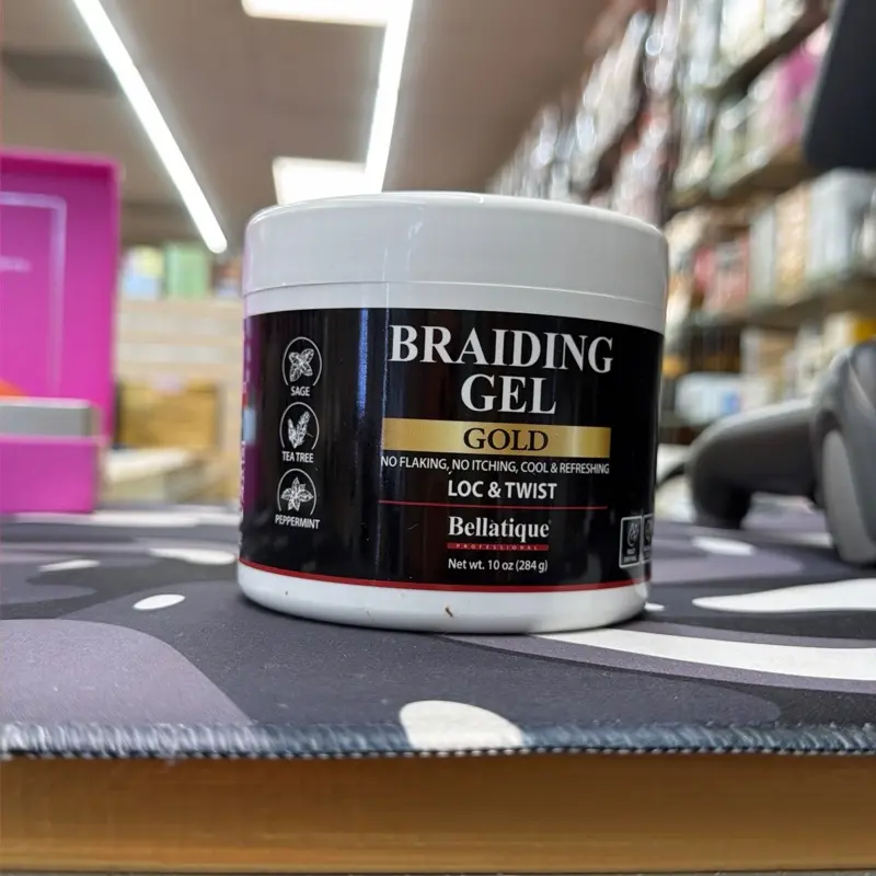 Bellatique Gold Braiding Gel for Locs & Twists, Long Lasting Maximum Hold with Tea Tree & Castor Oil, Shine Enhancing, No Flaking, Fast Drying Formula, Unisex, 10 oz, Haircare