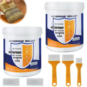Invisible Waterproof Sealant & Transparent Coating - 70.6 oz Liquid Leak Repair for Roof, Walls,, |   Indoor/Use with 3 Brushes |   Anti-Leakage & Crack Protection