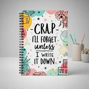 Colorful Spiral Notebook - 'I Forget Nonsense Unless I Write It Down', Vibrant Design, 100 Pages, Perfect for Planning and Journaling, Ideal Gift for Friends, Daily Planner, Artistic Journal, Durable Cover, Writing, Spiral Bound Notepad