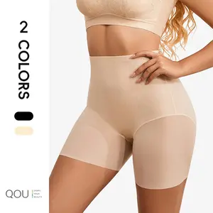 QOU High-Waisted Butt-Lifting Seamless Shorts with Smoothing Control Shapewear Black Compression Basic Minimalist Womenswear Shapewear Fabric Sexy