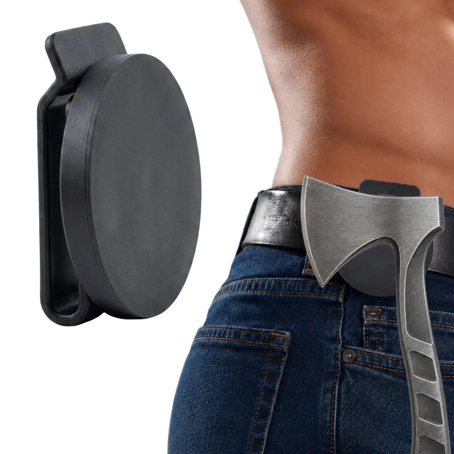 Tool Holster Belt Clip, Heavy-Duty Magnetic Tool Holder for Belt Clip, Anti-Slip Strong Magnetic Clips Tool Belt Accessories for Hammers, Screwdrivers, Screwdrivers, Wrenches, Drills,Pliers,Sockets