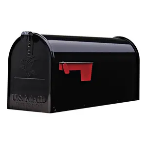 Elite Black, Medium, Steel, Post Mount Mailbox Elite Black, Medium, Steel, Post Mount Mailbox
