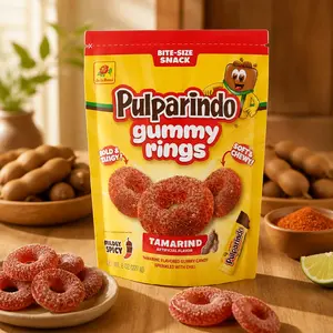 De la Rosa Pulparindo Rings Gummies with Chili Tamarind Flavor