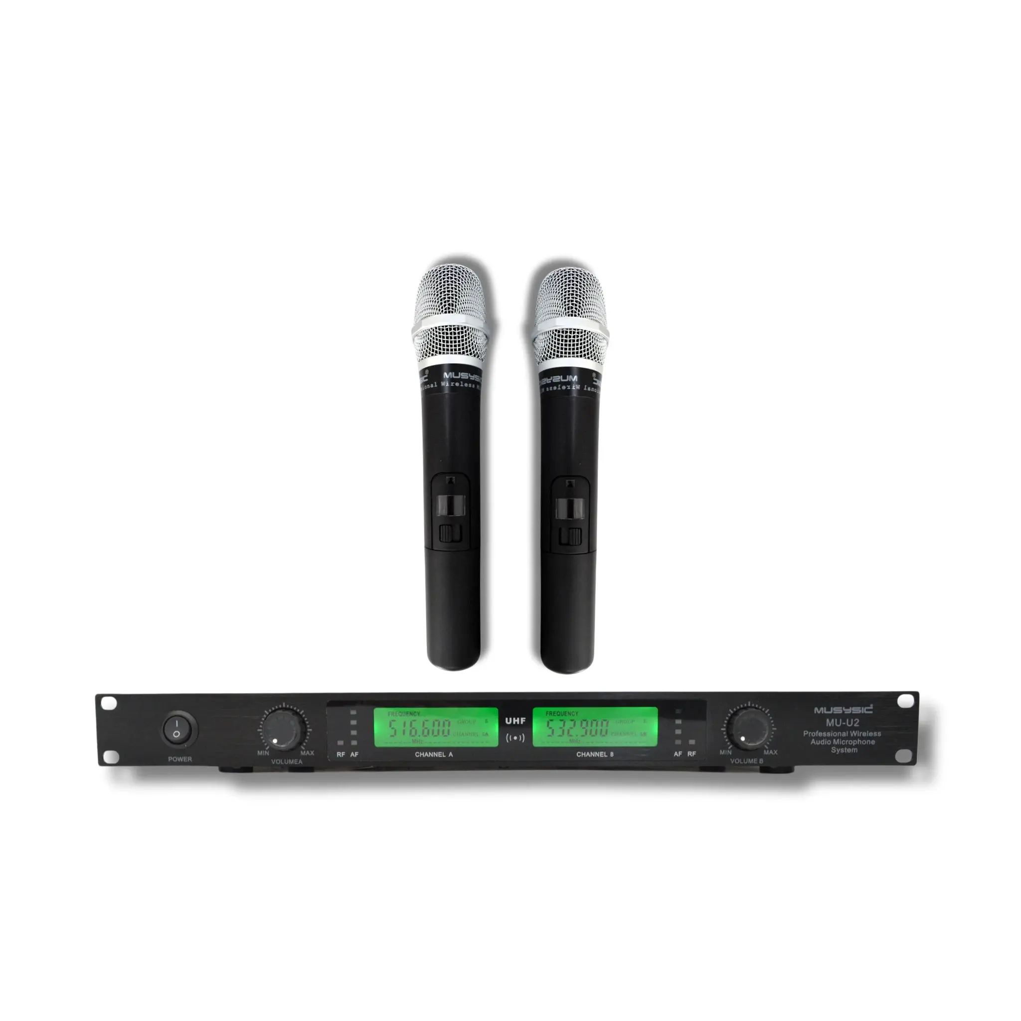 2 Channel Professional UHF Handheld Wireless Microphone System MU-U2-HH