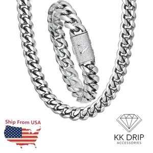 Chunky Silver Cuban Link Chain with Diamond-Cut Letters | Stainless Steel Men's Hip Hop Necklace for Party & Daily Wear, Punk Rap Jewelry Gift 8mm 20/24/30in Bling Stylish Accessory men's jewelry chains for men name necklace