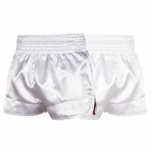 ROAR-INT Kids White Muay Thai Kickboxing Martial Arts Boxing Shorts for Boys and Girls