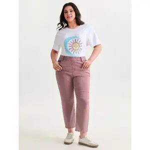 BLOOMCHIC Plus Size Stretchy Wide Waistband Cropped Jeans [M-6X]2026 Summer Vibes Swimweek
