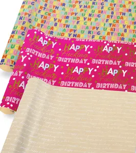 Funny Adult Wrapping Paper Mini Rolls – 3-Pack with "Happy F*cking Birthday" & "Whatever" Designs, Thick 17” x 10’ Rolls, 42.5 Sq Ft Total