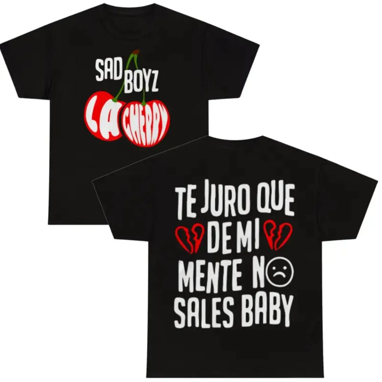 180Cotton Sad Boyz La Cherry Junior H Tshirt, Junior H Shirt, Junior H Merch, Graphic T-shirt, la cherry shirt junior h, Gift For Fan, Top Womenswear, Top Menswear baggy silky  graphic  tees jesus  shirts