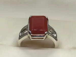 Natural Yemeni Deep Brown Carnelian Sterling Silver 925 Handmade Khabadi Aqeeq Women Solitaire Ring