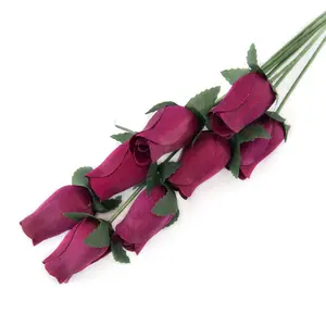 Dark Burgundy Closed Bud Roses 8-Pack