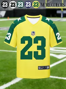 Unisex 2023 Sports Jersey T-Shirt Football Shirts with Badge Print, Casual Summer Style for Soccer Fans, Loose Fit Design for Relaxed Outings