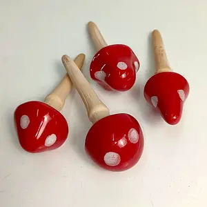 Color Glaze Mushroom Plug-In Ornament, Garden Decor for Fairy Garden Greening, Fairy Garden Decor
