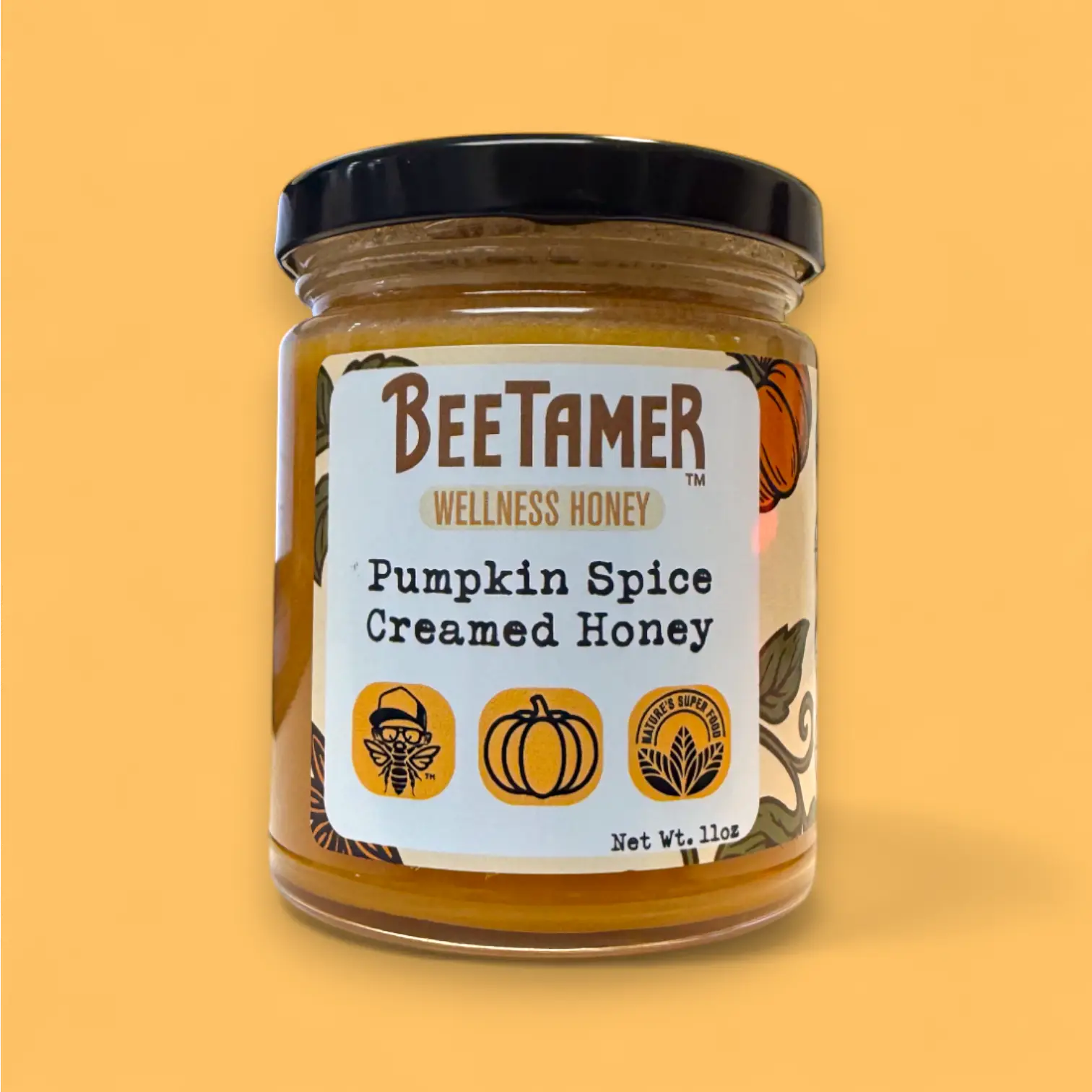 BeeTamer's Pumpkin Spice Raw Creamed Honey - Fall Season, Pumpkin Spice, Perfect for Tea or Coffee