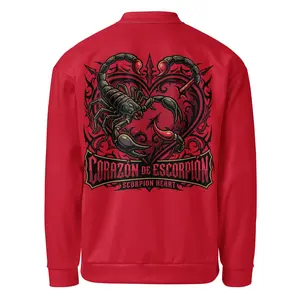 Scorpion Heart All-Over Print Bomber Jacket – Women's Fleece-Lined Streetwear | ViNTELNY
