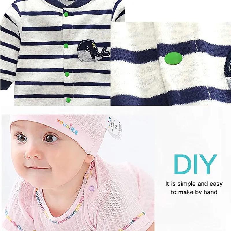 200 set claw Button Kit, 9.5mm Snap Fasteners Kit with Pliers, Metal Snaps Kit with Tool, Five Claw Buckle Tool Set 10 Colors,seam-free nail button, hand press snap button, tool snap button, fastener plier