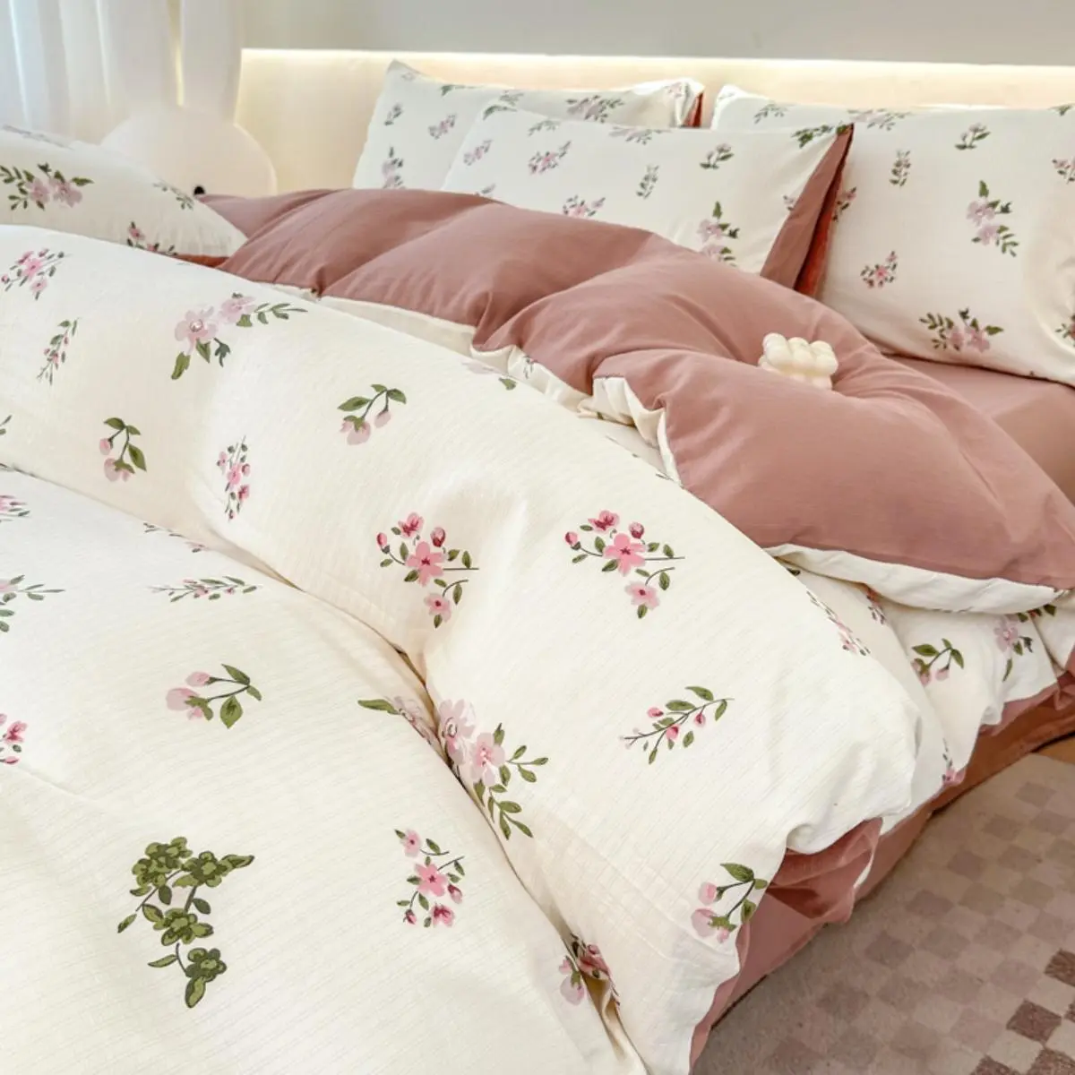 Floral Print Bedding Set, 1 Count Duvet Cover & 1/2 Counts Pillowcase Without Filler, Soft Comfortable Bedding Set for Home Bedroom, Decorative Duvet Cover