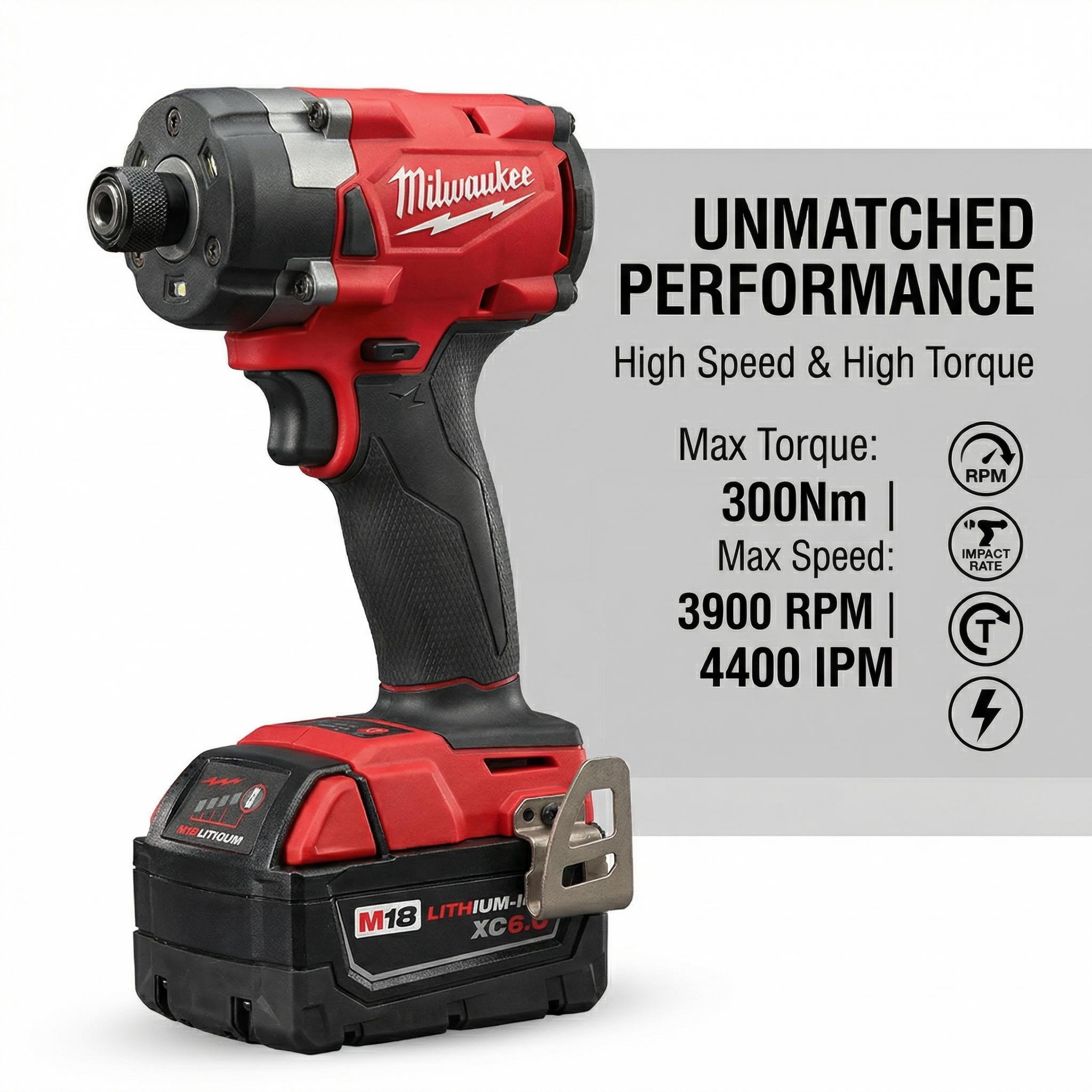 Milwaukee M18 FID3 Driver  With Battery Charger tool kit set impact  Compact Cordless Drill spanner wrench