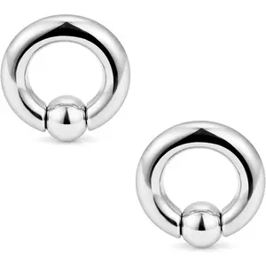 PA Ring Captive Bead Rings Spring Action BCR Ball Rings 00G 0G 2G 4G 6G 8G 10G 316L Surgical Steel Pierced Body Jewelry for Women 2PCS 12-19mm